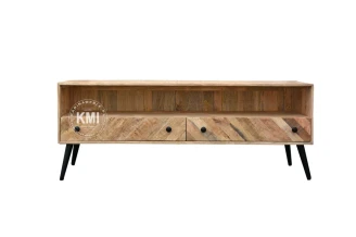 meble loftowe drewniana postarzana szafka rtv RIVERSIDE 150 cm