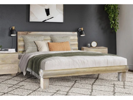 Eleganckie łóżko WAVE z Drewna Mango | Nowoczesny design 160x200