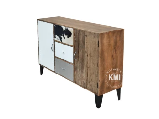 komoda loftow z drewna i metalu
