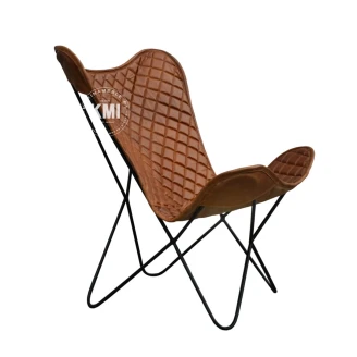 meble vintage industrialny fotel Butterfly CHECKED