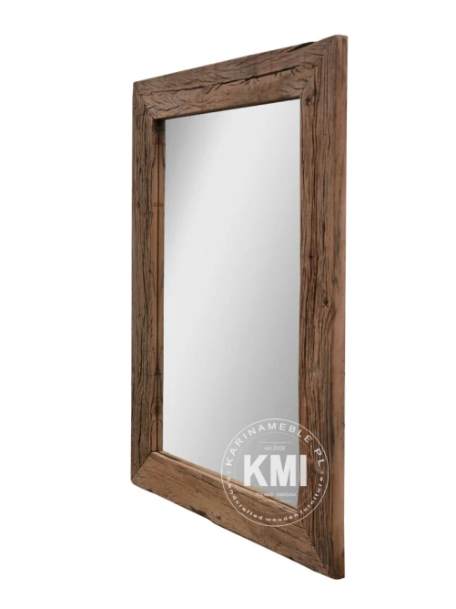 meble loftowe do salonu lustro w ramie ze starego drewna Driftwood 120x90