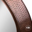 meble loftowe salon okrągłe lustro w metalowej ramie 80x80 copper