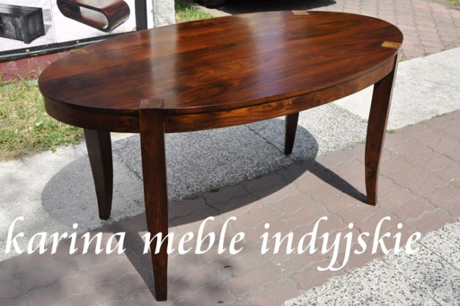 meble kolonialne - stół owalny indyjskie z drewna