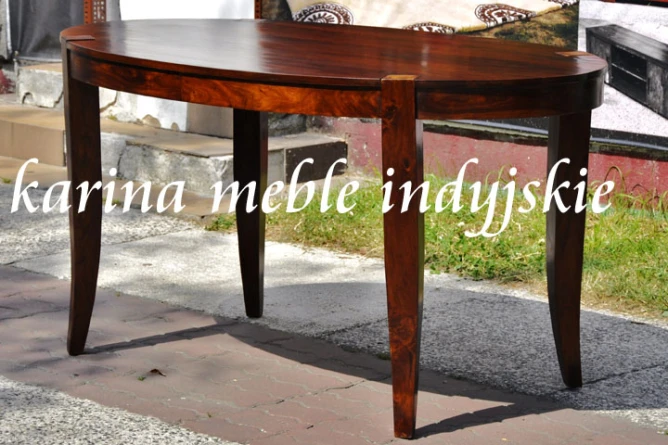 meble kolonialne - stół owalny indyjskie z drewna