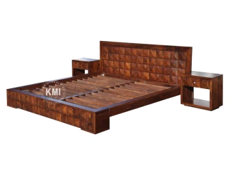meble kolonialne | łóżko Diamond 140 cm lite drewno palisander brown
