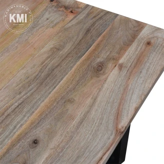 meble industrialne stół loftowy drewniany na metalowych nogach 75x75