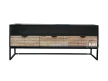 Szafka RTV CHECKERS 140 cm – drewniana, geometryczne fronty, półka i szafki, styl loftowy