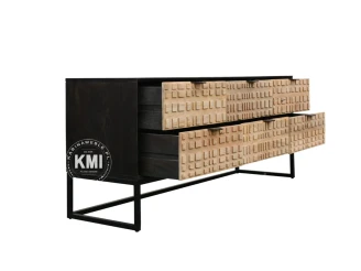 loftowa szafka rtv 150 cm lite drewno mango