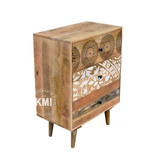 meble indyjskie salon drewniana komoda z szufladami Qumin boho