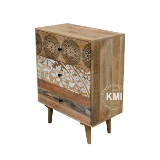 meble indyjskie orientalne drewniana komoda z szufladami Qumin boho