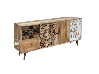 meble indyjskie kolonialne drewniana komoda Qumin boho scandi