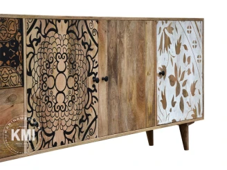 meble indyjskie drewniana komoda mango Qumin boho scandi