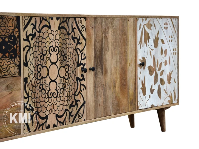 meble indyjskie drewniana komoda mango Qumin boho scandi