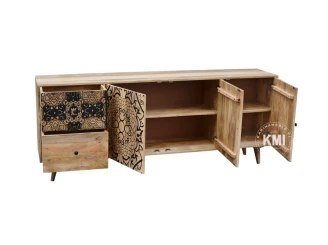 meble indyjskie do sypialni drewniana komoda Qumin boho scandi