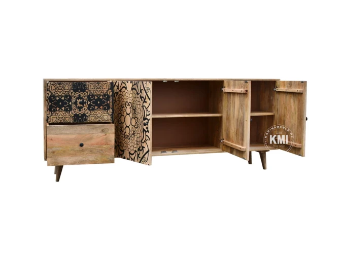 meble w stylu boho drewniana komoda Qumin scandi
