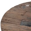 meble designerskie industrialny okrągły stół z blatem ze starego drewna