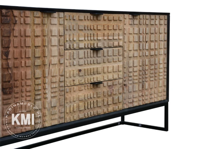 meble loftowe designerskie drewniana komoda CHECKERS 150 cm