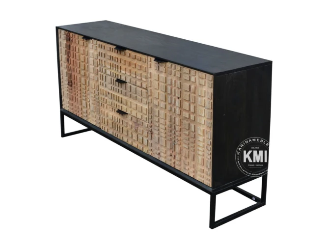 meble loftowe nowoczesne drewniana komoda CHECKERS 150 cm