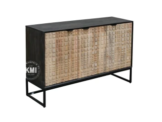 meble drewniane industrialne loftowa komoda CHECKERS 130 cm