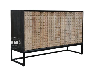 meble drewniane loftowa mała komoda CHECKERS 130 cm