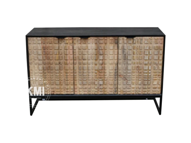 meble drewniane indyjskie komoda CHECKERS 130 cm