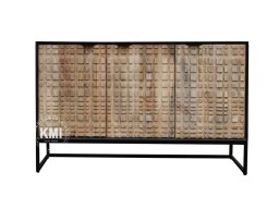 Komoda CHECKERS 130 cm | Drewniana, loftowa, styl industrialny