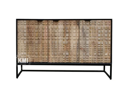 Komoda CHECKERS 130 cm | Drewniana, loftowa, styl industrialny