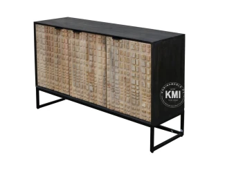 meble drewniane salon loftowa komoda CHECKERS 130 cm