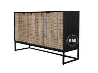 meble drewniane nowoczesna loftowa komoda CHECKERS 130 cm