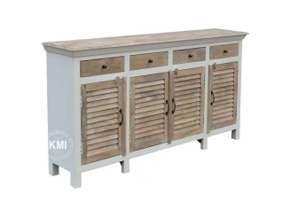 meble drewniane żaluzjowa komoda HAMPTON ISLAND vintage 180 cm