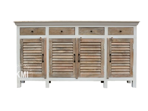 meble drewniane żaluzjowa komoda HAMPTON ISLAND vintage 180 cm