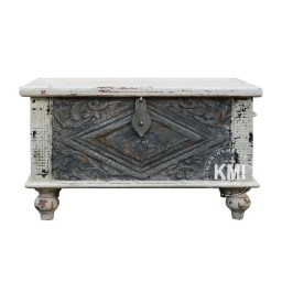 Mała Skrzynia Indyjska Rzeźbiona 75 cm | Meble Orientalne Vintage