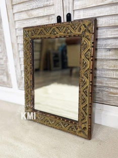 meble orientalne kolorowe indyjskie lustro 42x50
