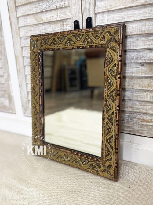 meble orientalne w stylu boho kolorowe indyjskie lustro 42x50