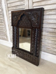 meble orientalne zdobione indyjskie lustro 44x61