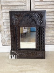 meble orientalne zdobione indyjskie lustro 44x61