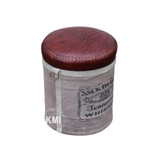 meble vintage loftowa pufa Jack Daniels