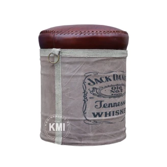 meble postarzane loftowa pufa Jack Daniels