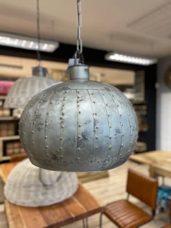 lampa metalowa loftowa sufitowa vintage duża srebrna