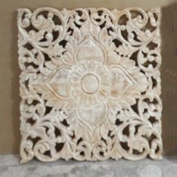 indyjski panel  rzeźbiony Saffron 90x90 bielony