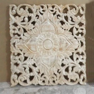 indyjski panel  rzeźbiony Saffron 90x90 bielony