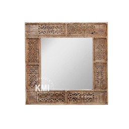 meble indyjskie lustro orientalne Shanti rzeźbione 75x75 cm