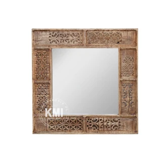 meble indyjskie lustro orientalne Shanti rzeźbione 75x75 cm