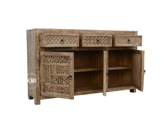 drewniana komoda orientalna do salonu w stylu boho