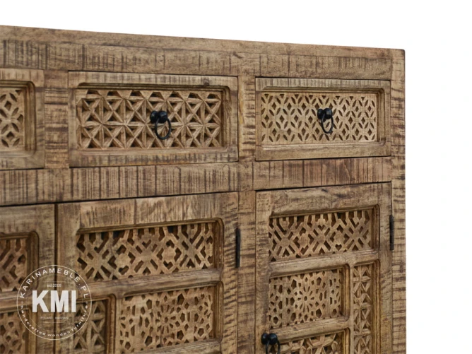 komoda rzeźbiona - lite drewno i orientalne wzory