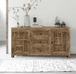 Rzeźbiona komoda Shanti – meble indyjskie z litego drewna, styl orientalny i boho