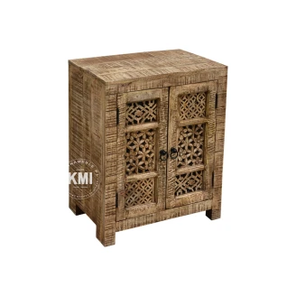 meble loftowe drewniana komoda w stylu boho Shanti rzeźbiona patynowana