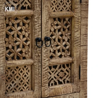meble loftowe drewniana komoda w stylu boho Shanti rzeźbiona patynowana