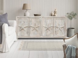 Komoda Starfish bielona z drewna mango – meble indyjskie