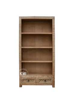 biblioteczka Shanti 180cm z litego drewna mango rzeźbione szuflady meble indyjskie